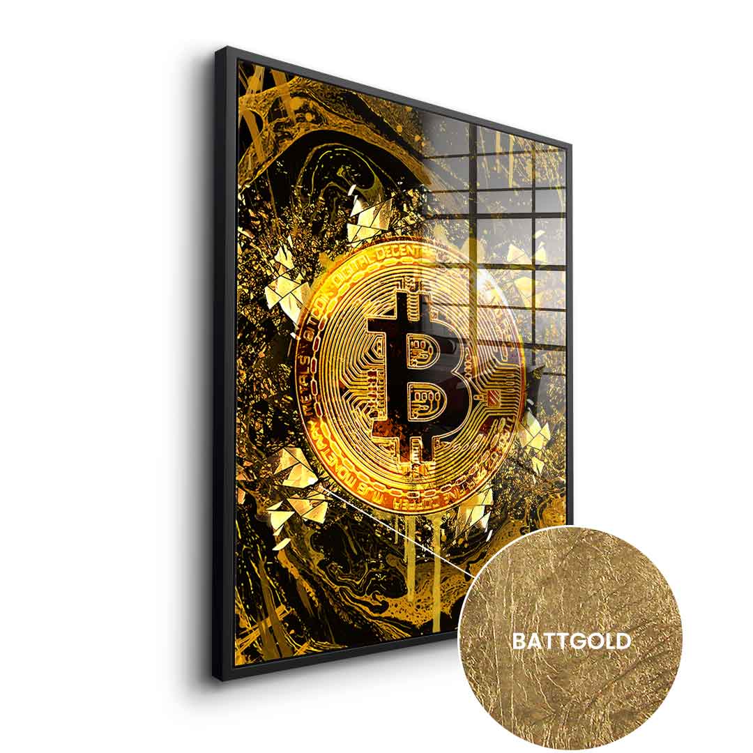 DOTCOMCANVAS 24K Feingold Bild Goldrush Bitcoin - 24K Feingold