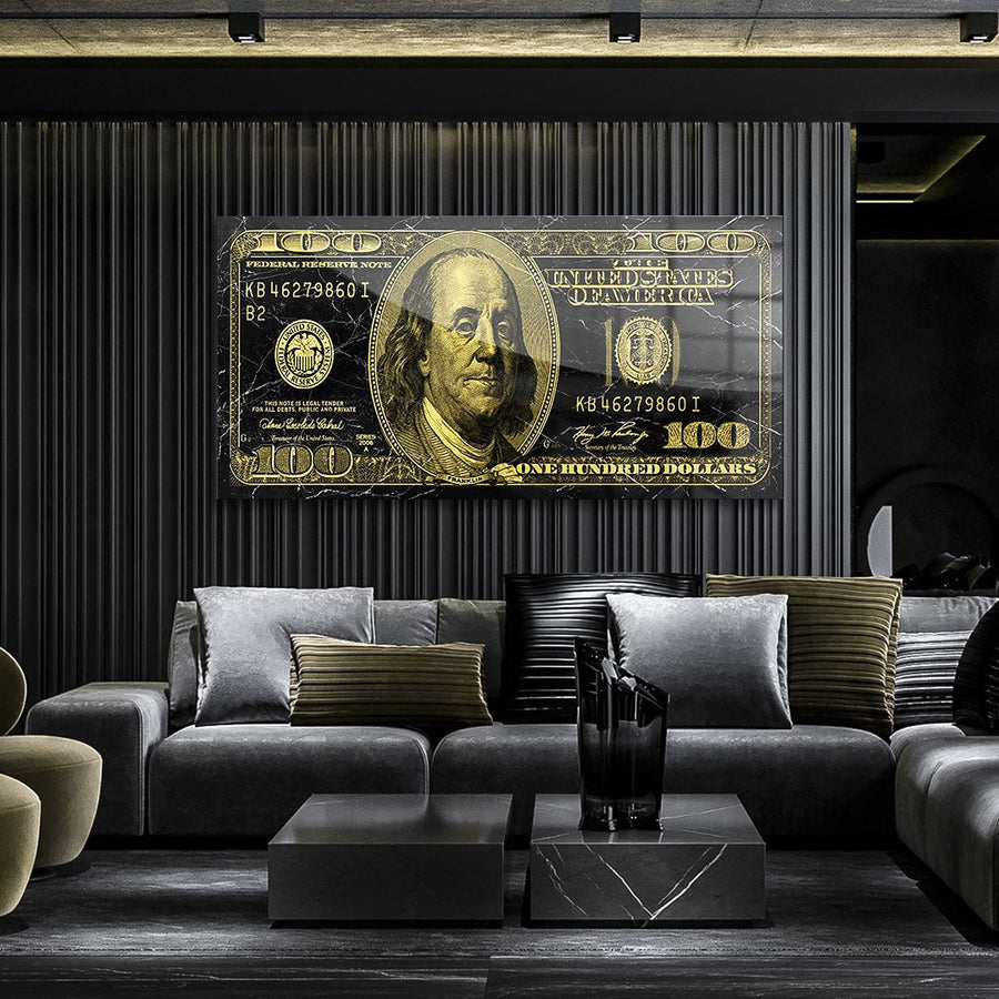 DOTCOMCANVAS 24K Feingold Bild Golden Dollar - 24K Feingold
