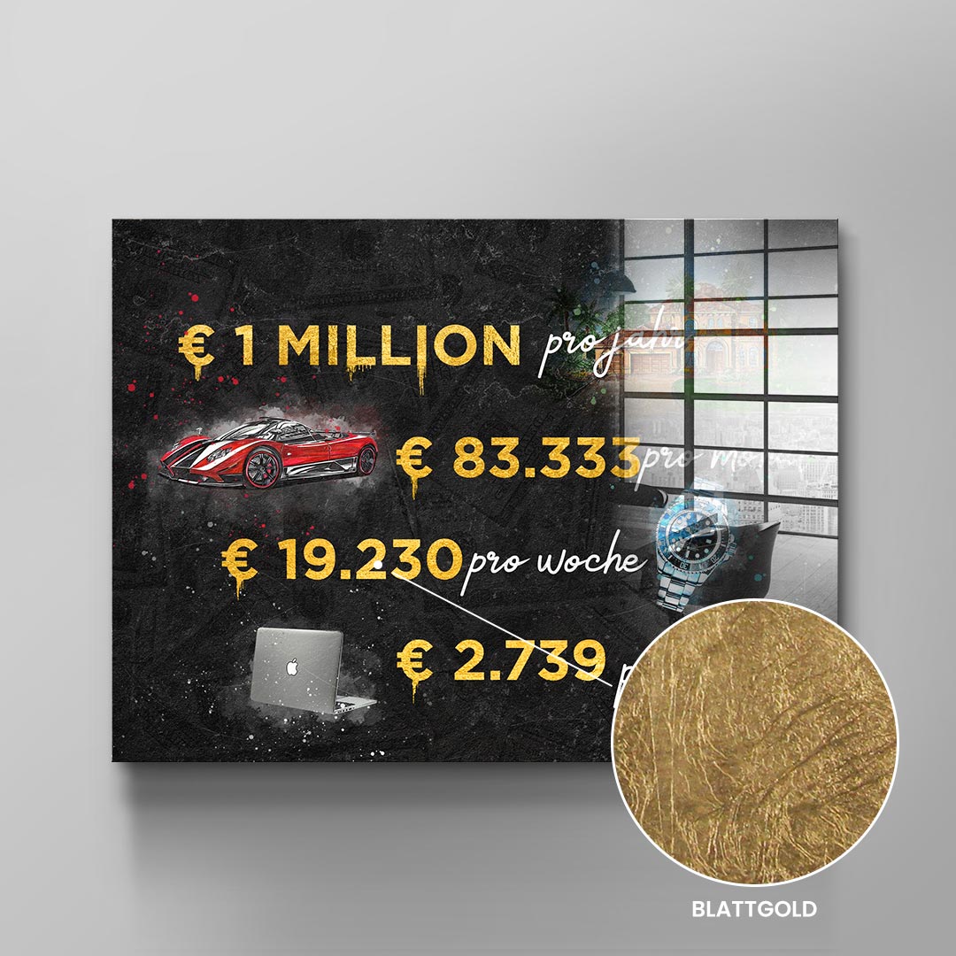 DOTCOMCANVAS 24K Feingold Bild ONE MILLION - 24K Feingold