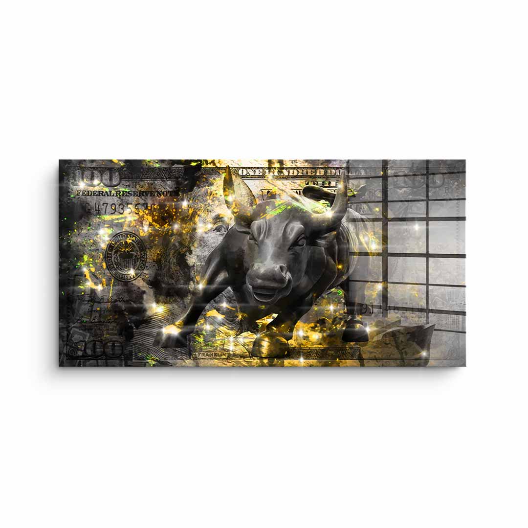DOTCOMCANVAS 24K Feingold Bild BLACK BULL - 24K Feingold