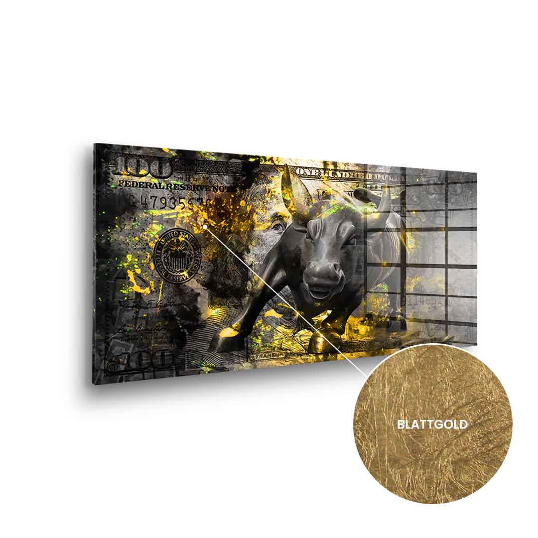 DOTCOMCANVAS 24K Feingold Bild BLACK BULL - 24K Feingold