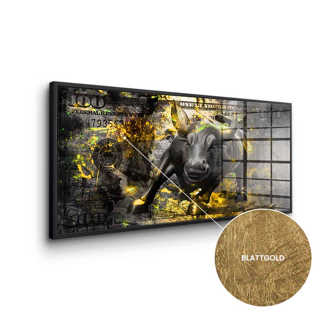 DOTCOMCANVAS 24K Feingold Bild BLACK BULL - 24K Feingold