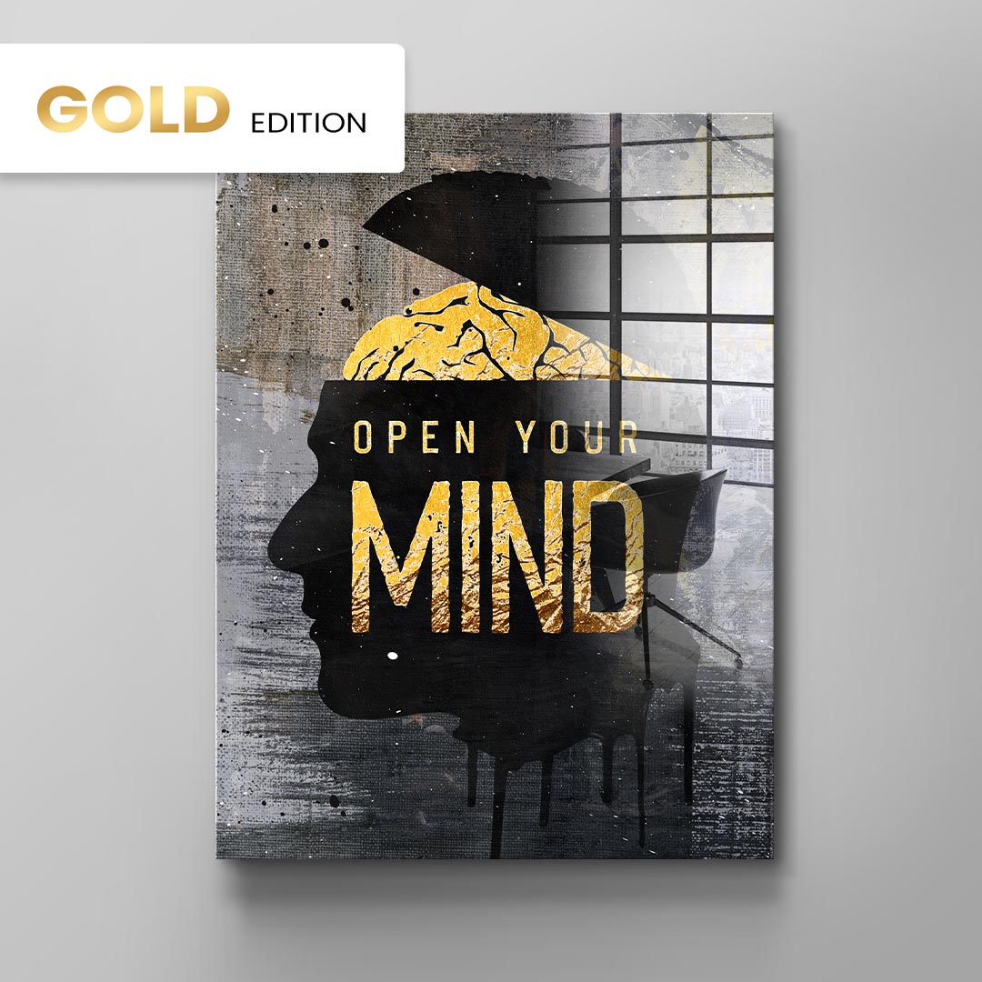 DOTCOMCANVAS 24K Feingold Bild OPEN YOUR MIND - 24K Feingold