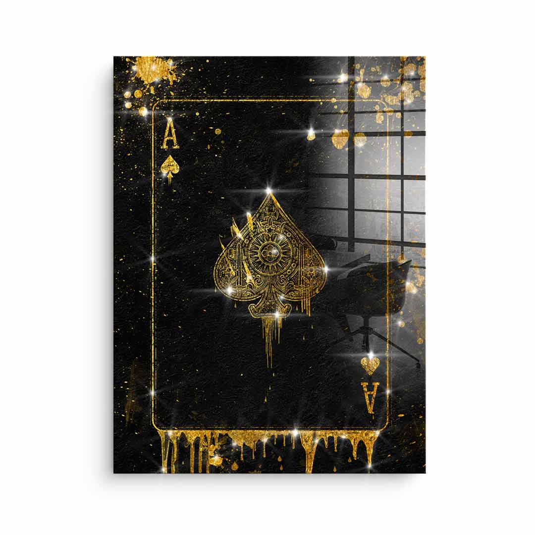 DOTCOMCANVAS 24K Feingold Bild Ace Card - 24K Feingold