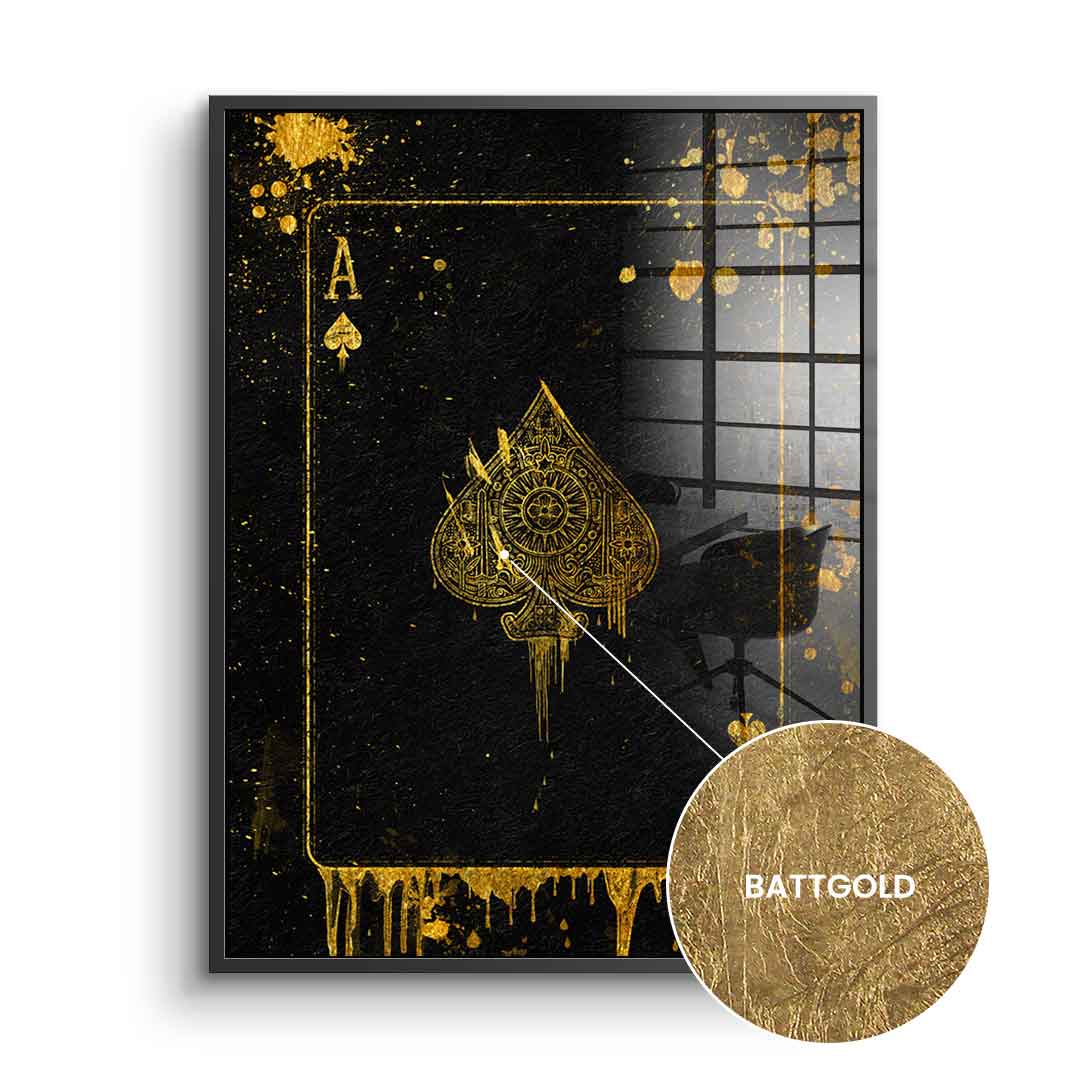 DOTCOMCANVAS 24K Feingold Bild Ace Card - 24K Feingold