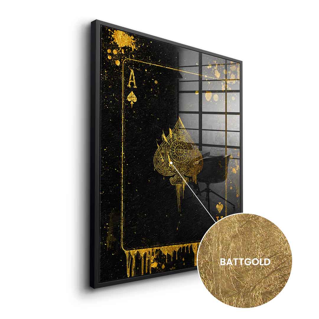 DOTCOMCANVAS 24K Feingold Bild Ace Card - 24K Feingold