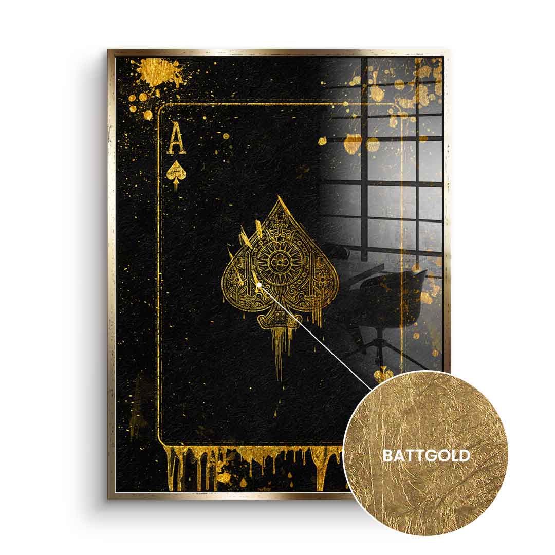 DOTCOMCANVAS 24K Feingold Bild Ace Card - 24K Feingold