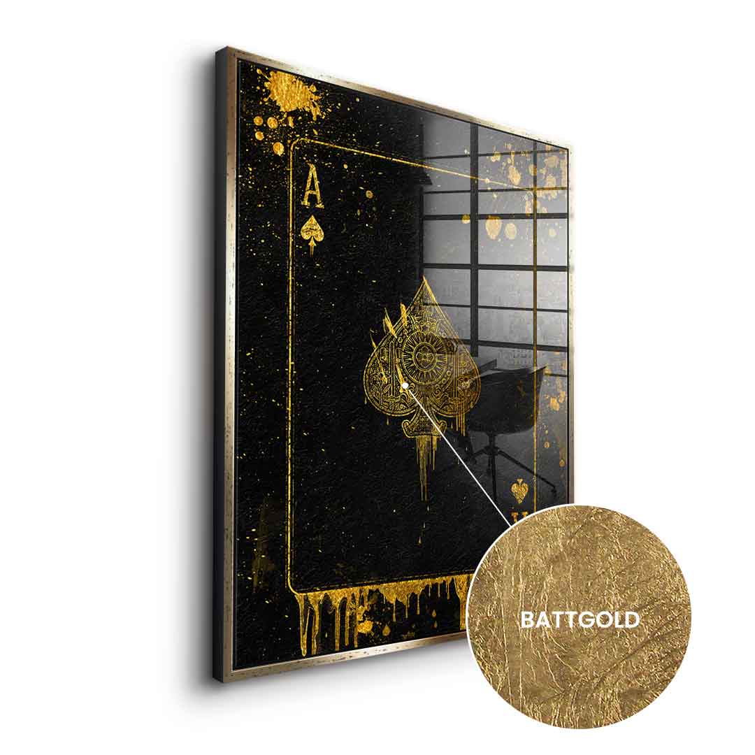 DOTCOMCANVAS 24K Feingold Bild Ace Card - 24K Feingold