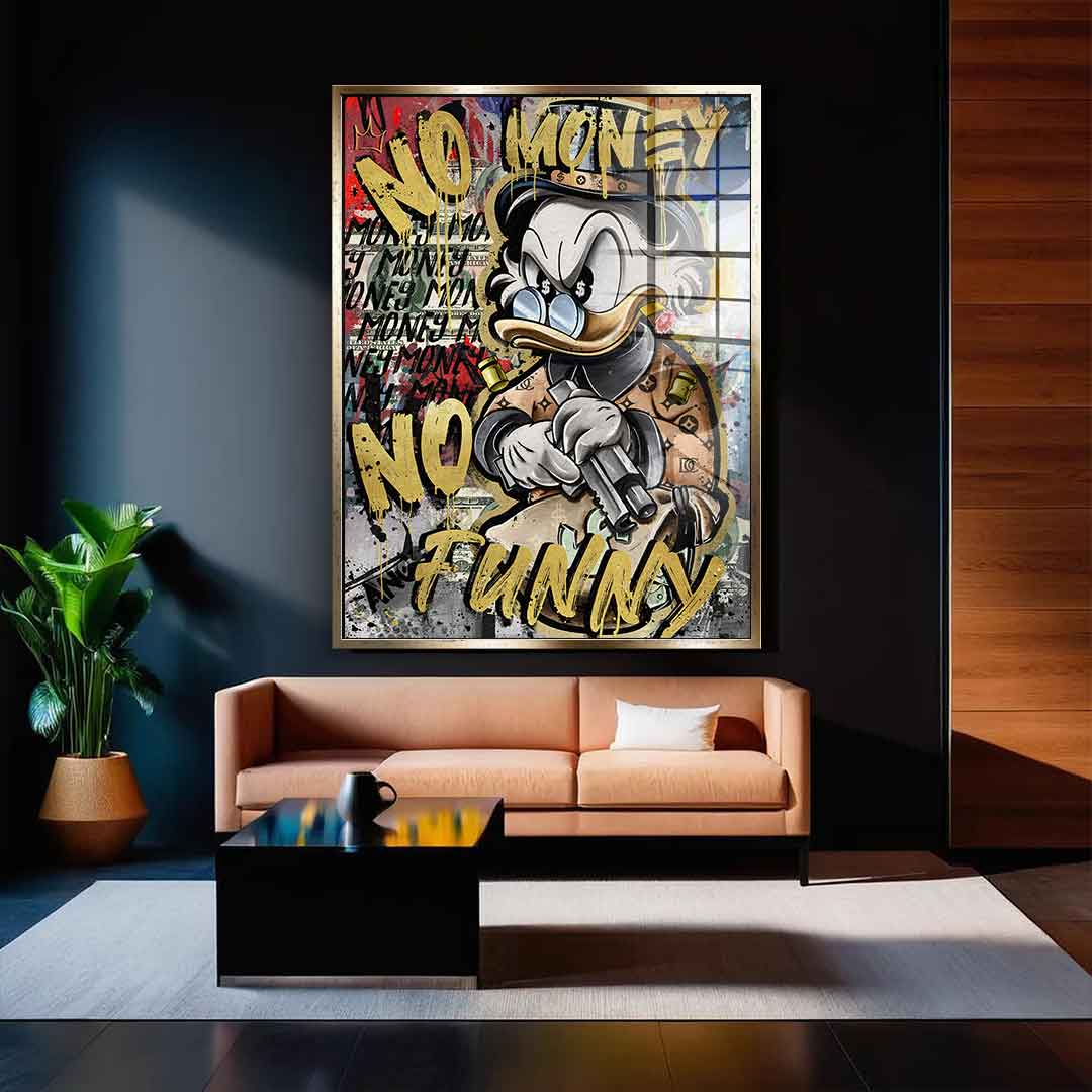 DOTCOMCANVAS 24K Feingold Bild NO MONEY DUCK - 24K Feingold
