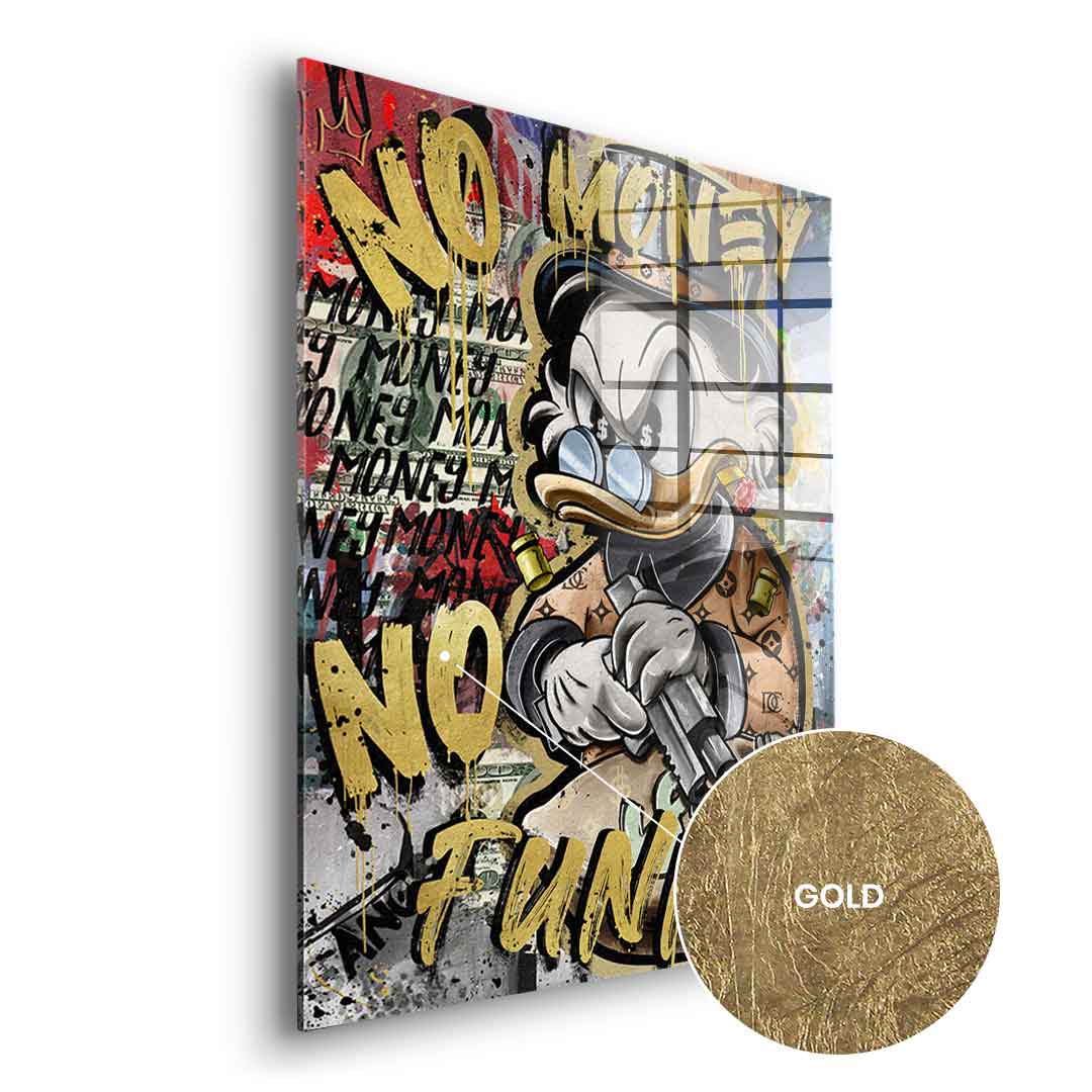 DOTCOMCANVAS 24K Feingold Bild NO MONEY DUCK - 24K Feingold