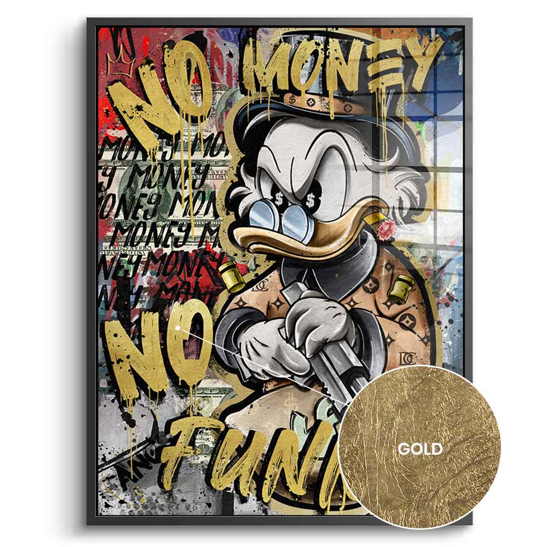 DOTCOMCANVAS 24K Feingold Bild NO MONEY DUCK - 24K Feingold