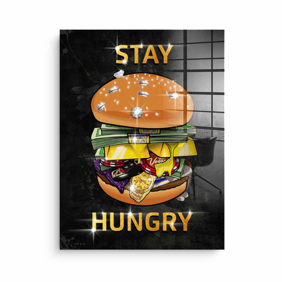 DOTCOMCANVAS 24K Feingold Bild Stay Hungry 1 - 24K Feingold