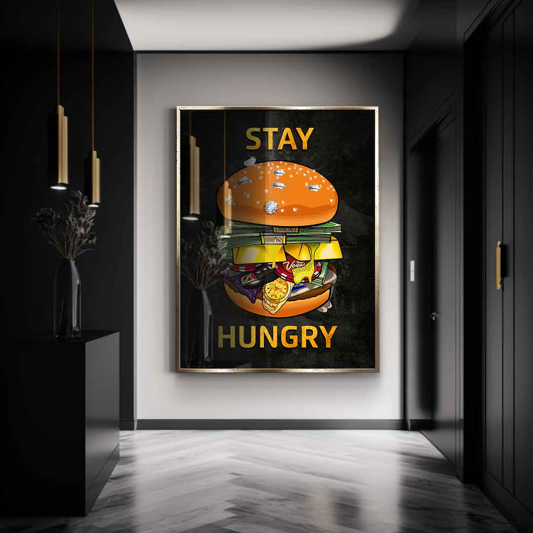 DOTCOMCANVAS 24K Feingold Bild Stay Hungry 1 - 24K Feingold