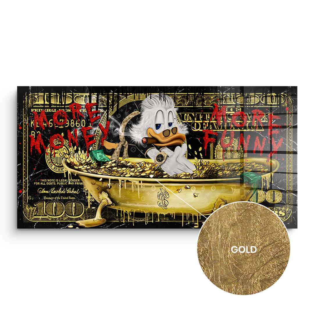 DOTCOMCANVAS 24K Feingold Bild MORE MONEY DUCK - 24K Feingold
