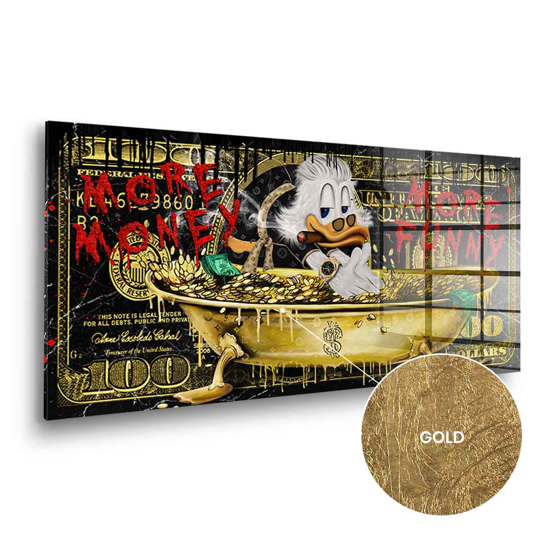 DOTCOMCANVAS 24K Feingold Bild MORE MONEY DUCK - 24K Feingold