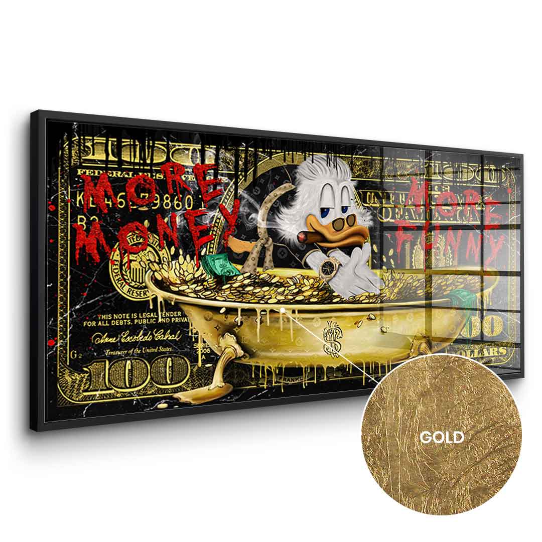 DOTCOMCANVAS 24K Feingold Bild MORE MONEY DUCK - 24K Feingold