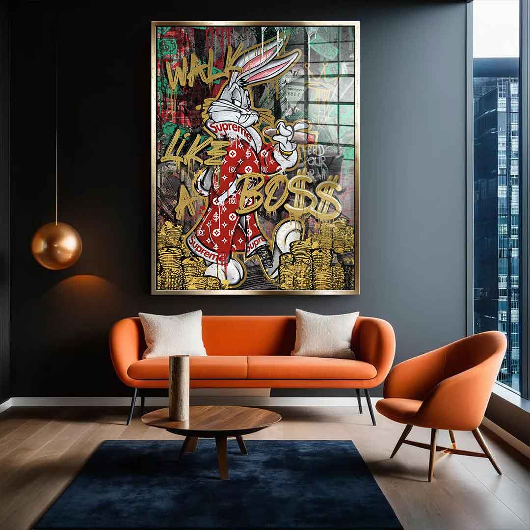 DOTCOMCANVAS 24K Feingold Bild WALK LIK€ A BO$$ - 24K Feingold