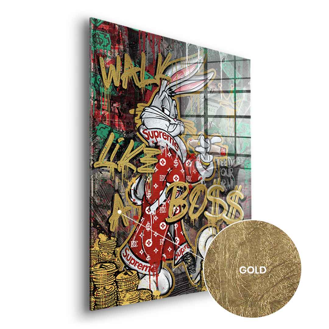 DOTCOMCANVAS 24K Feingold Bild WALK LIK€ A BO$$ - 24K Feingold