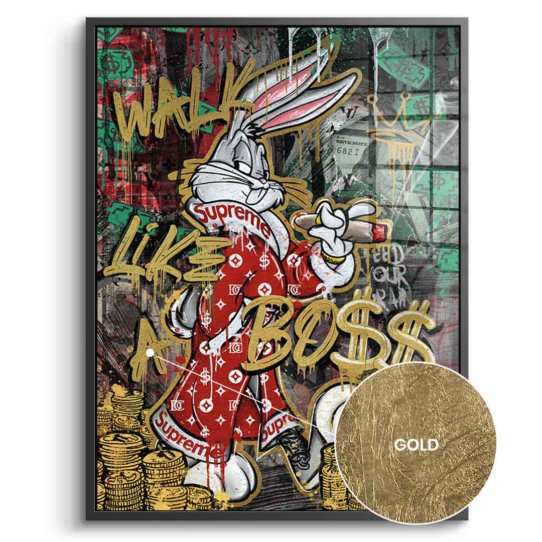 DOTCOMCANVAS 24K Feingold Bild WALK LIK€ A BO$$ - 24K Feingold