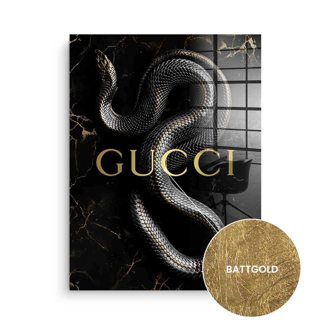 DOTCOMCANVAS 24K Feingold Bild Luxury Snake - 24K Feingold