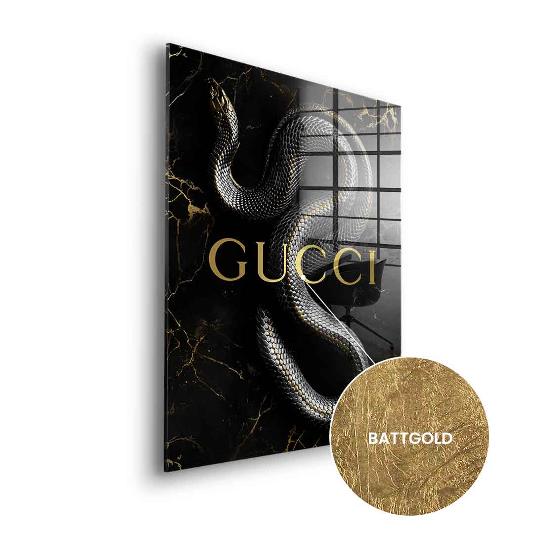 DOTCOMCANVAS 24K Feingold Bild Luxury Snake - 24K Feingold