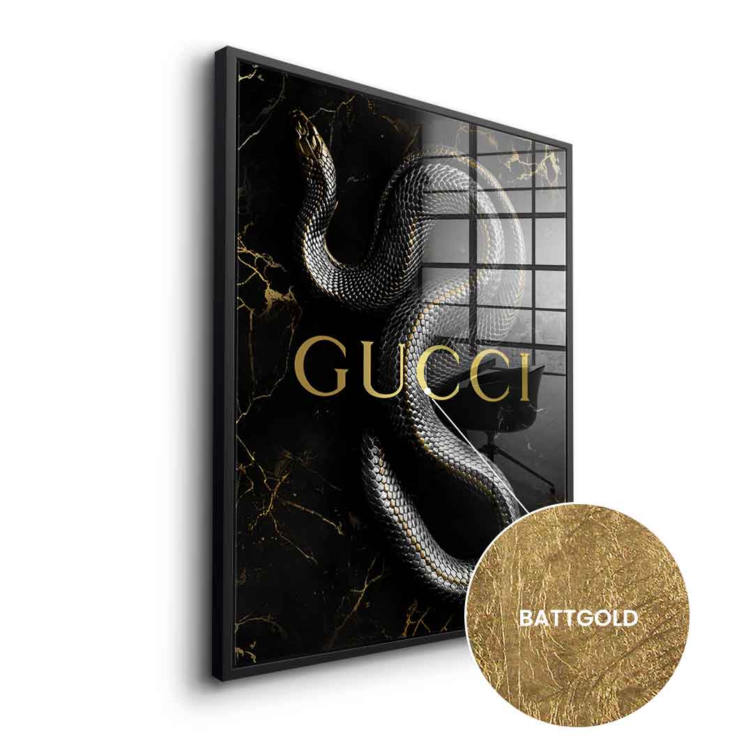 DOTCOMCANVAS 24K Feingold Bild Luxury Snake - 24K Feingold