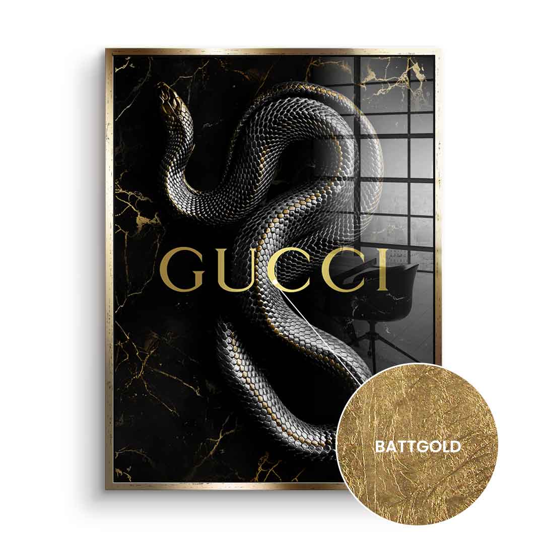 DOTCOMCANVAS 24K Feingold Bild Luxury Snake - 24K Feingold