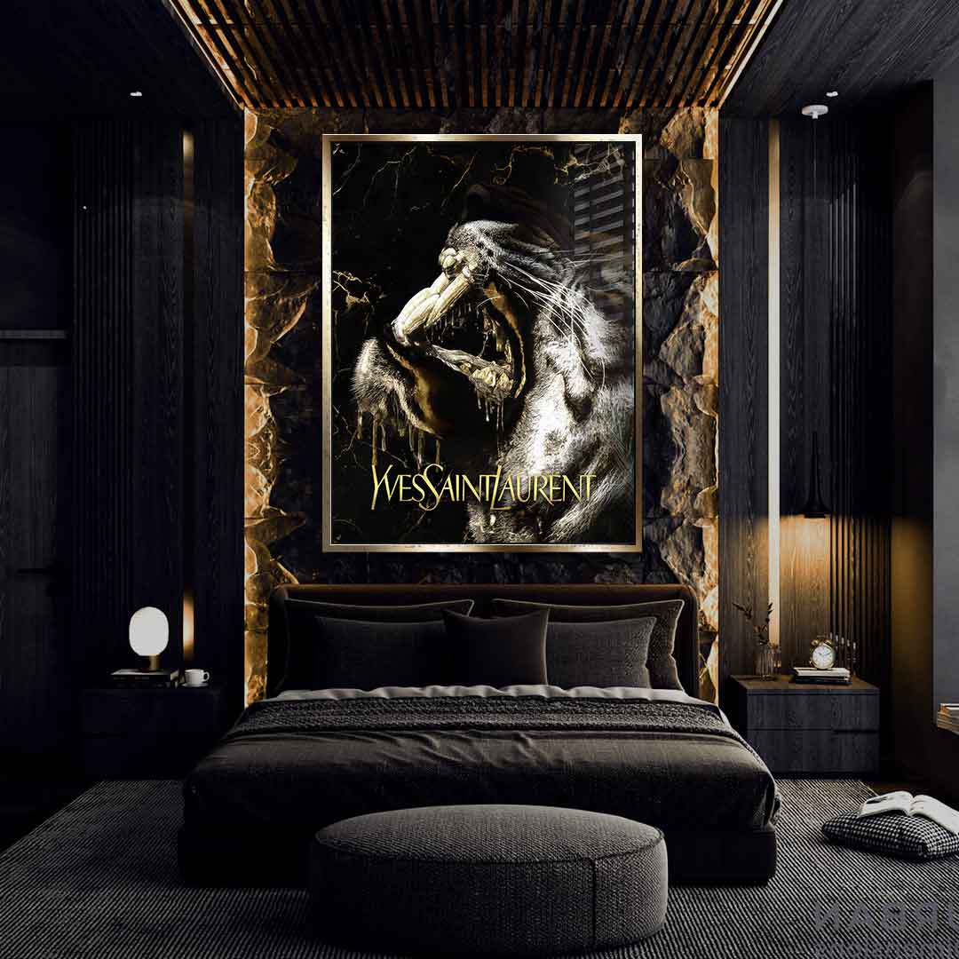 DOTCOMCANVAS 24K Feingold Bild Luxury Tiger - 24K Feingold