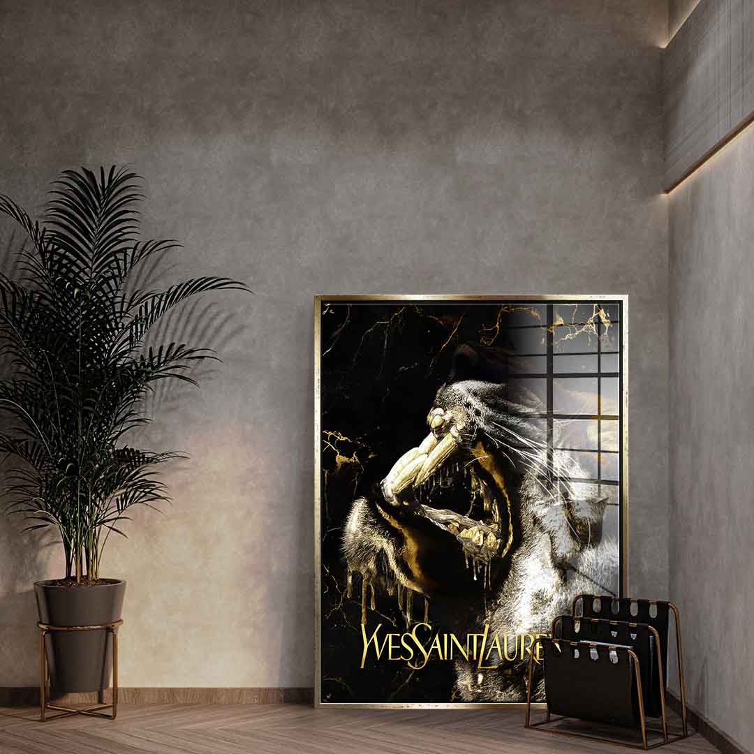 DOTCOMCANVAS 24K Feingold Bild Luxury Tiger - 24K Feingold
