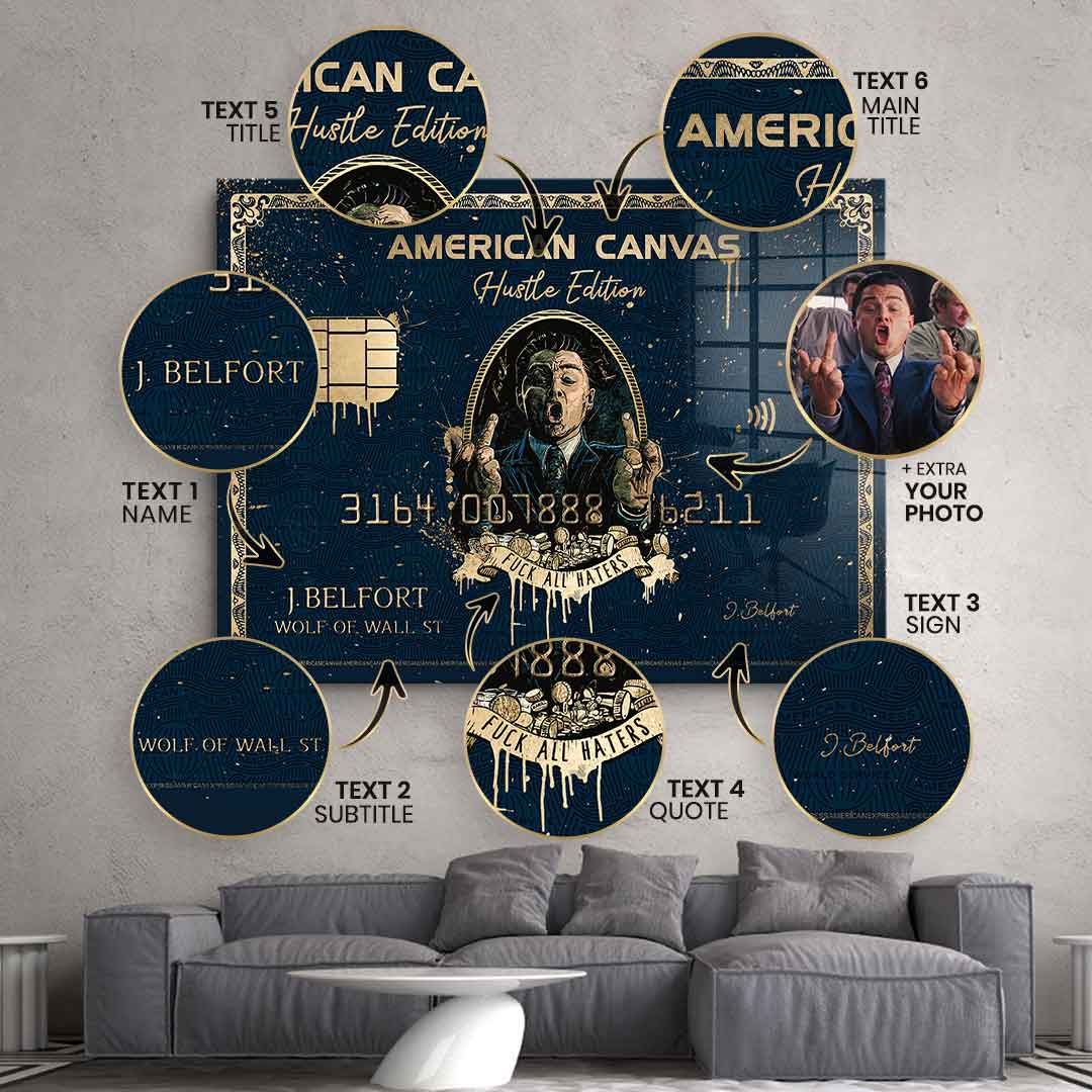 DOTCOMCANVAS 24K Feingold Bild Royal American Canvas - Personalisierbar - 24K Feingold