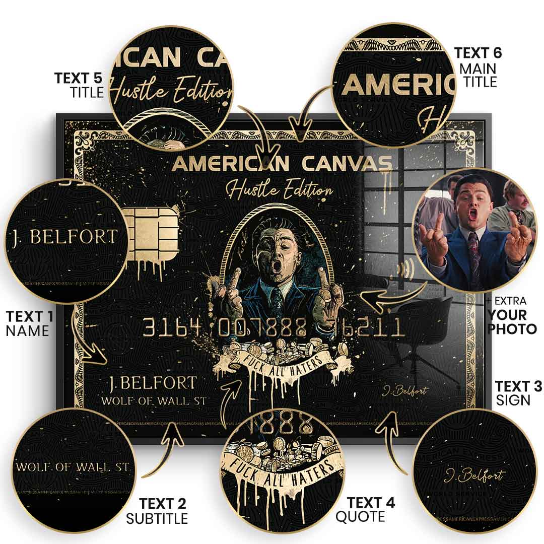 DOTCOMCANVAS 24K Feingold Bild Royal American Canvas - Personalisierbar - 24K Feingold