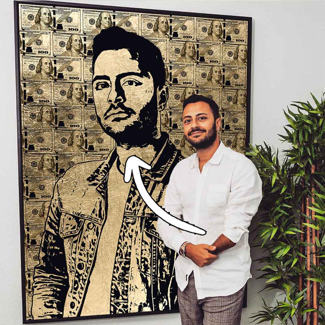 DOTCOMCANVAS 24K Feingold Bild GOLD MONEY PORTRAIT - 24K Feingold - Personalisierbar