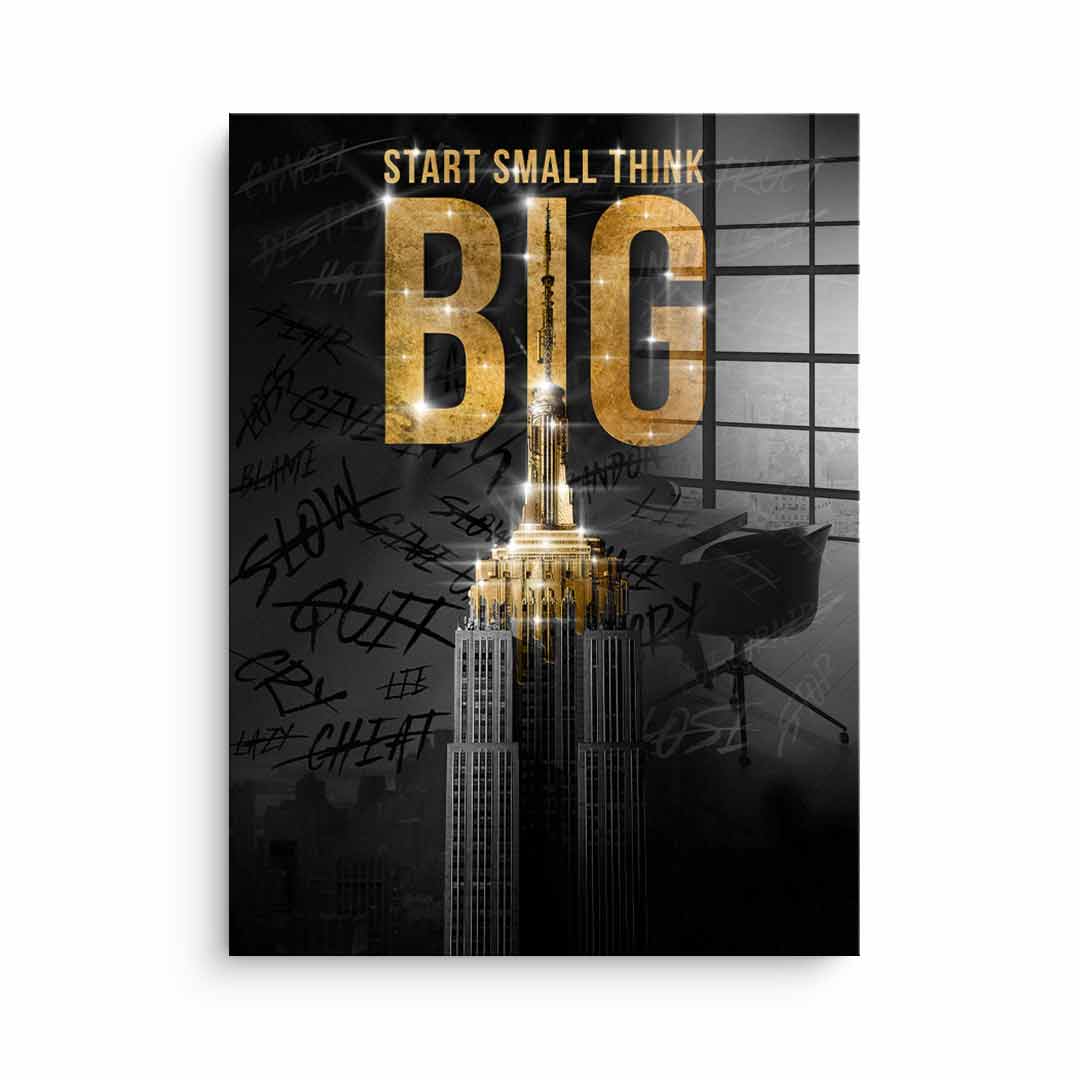 DOTCOMCANVAS 24K Feingold Bild Start Small Think Big - 24K Feingold