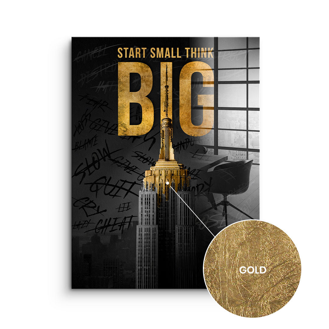 DOTCOMCANVAS 24K Feingold Bild Start Small Think Big - 24K Feingold