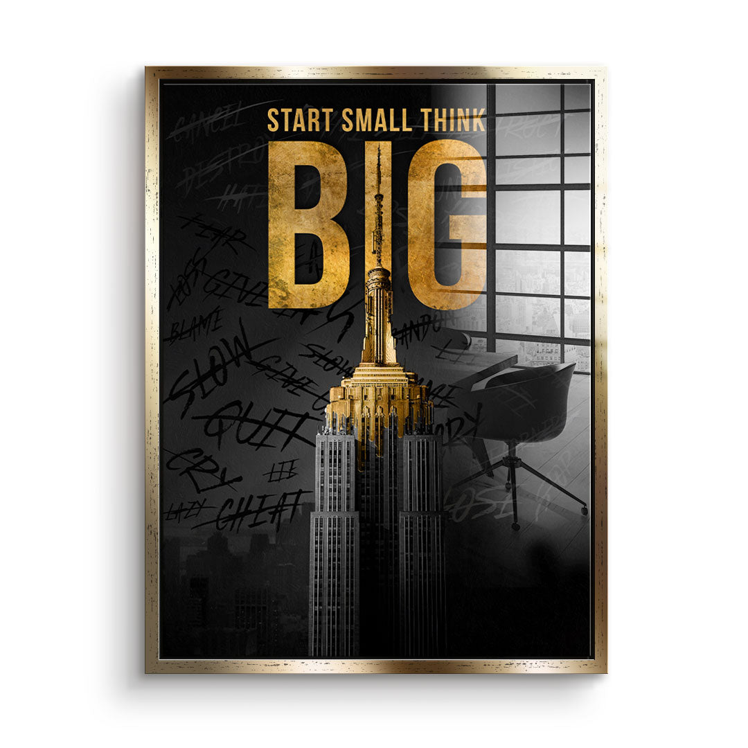 DOTCOMCANVAS 24K Feingold Bild Start Small Think Big - 24K Feingold