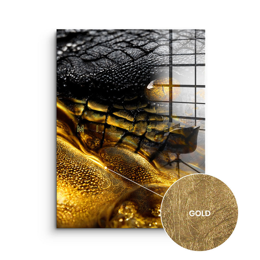 DOTCOMCANVAS 24K Feingold Bild Gold Crocodile - 24K Feingold