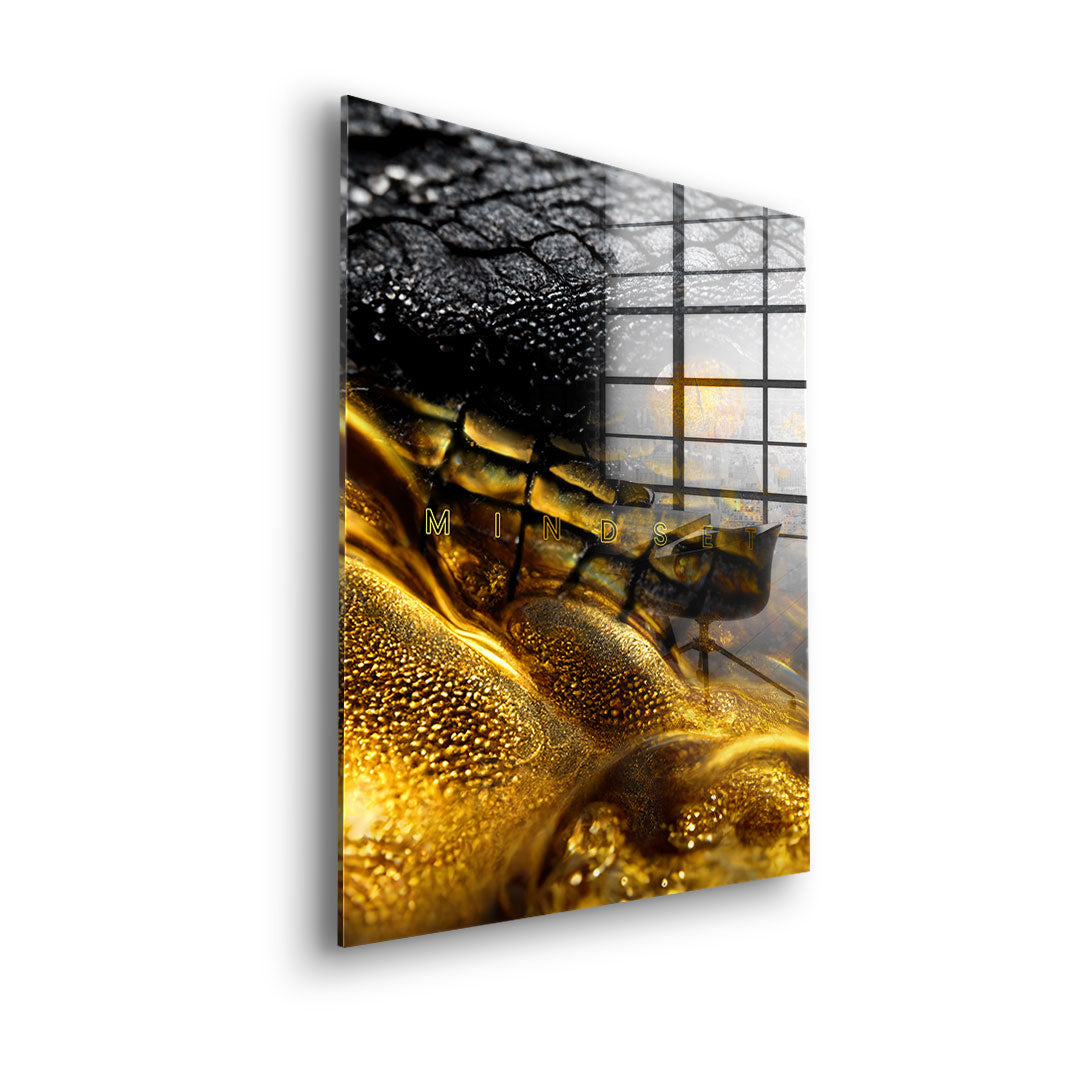 DOTCOMCANVAS 24K Feingold Bild Gold Crocodile - 24K Feingold
