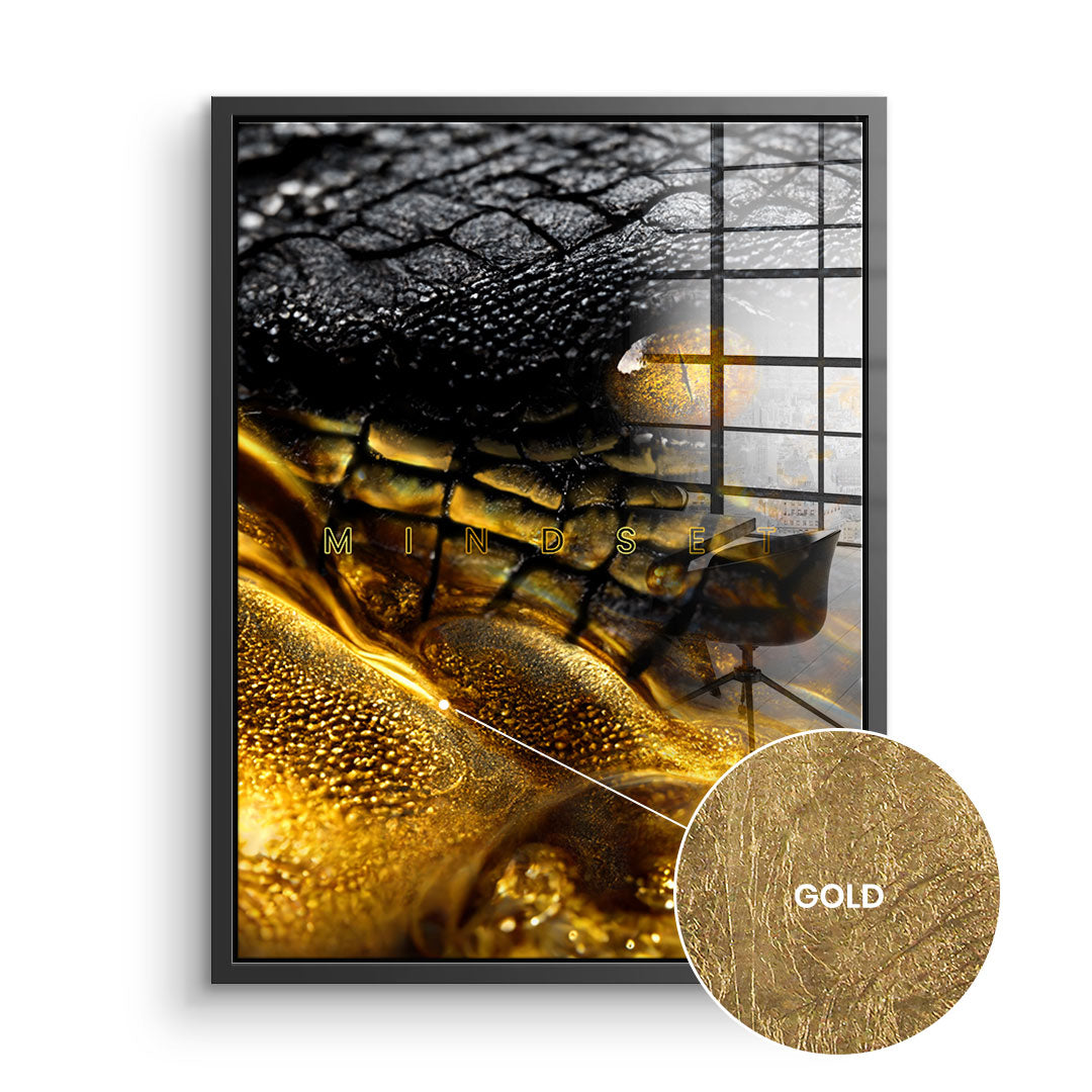 DOTCOMCANVAS 24K Feingold Bild Gold Crocodile - 24K Feingold