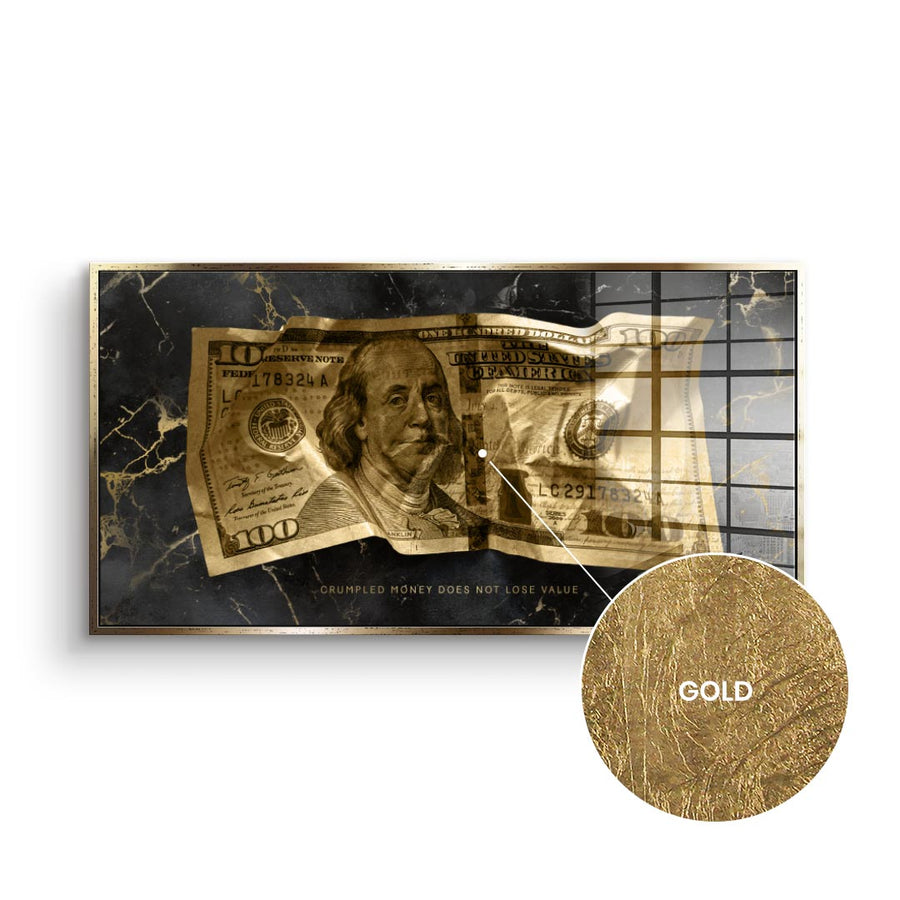 DOTCOMCANVAS 24K Feingold Bild Crumble Money V3 - 24K Feingold