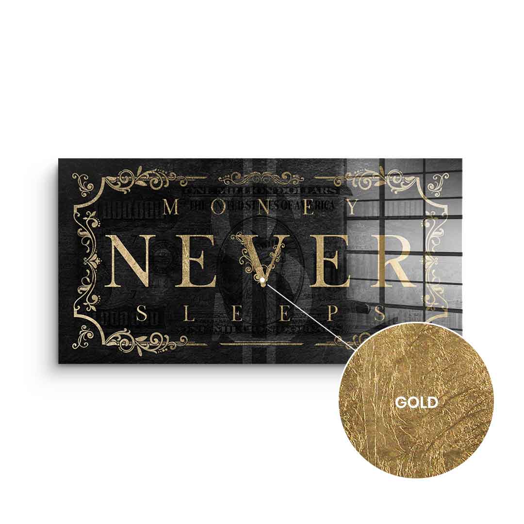 DOTCOMCANVAS 24K Feingold Bild Money Never Sleeps Part 2 - 24K Feingold