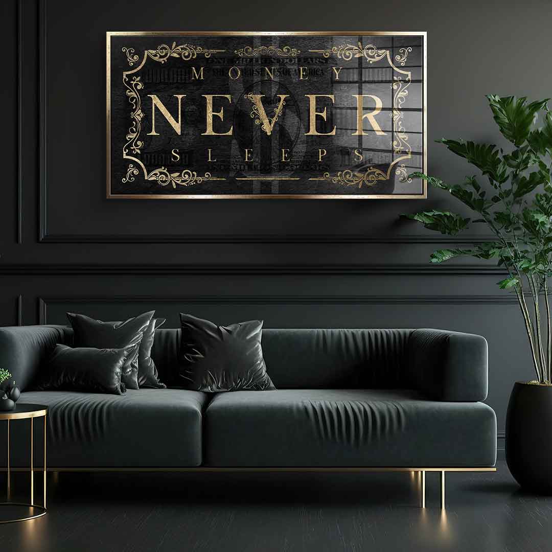 DOTCOMCANVAS 24K Feingold Bild Money Never Sleeps Part 2 - 24K Feingold