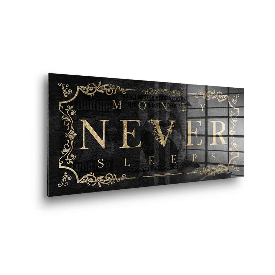DOTCOMCANVAS 24K Feingold Bild Money Never Sleeps Part 2 - 24K Feingold