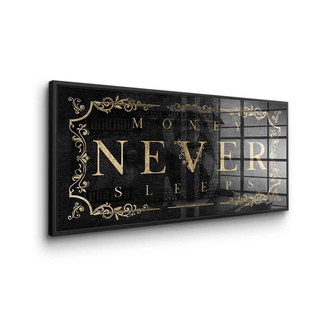 DOTCOMCANVAS 24K Feingold Bild Money Never Sleeps Part 2 - 24K Feingold