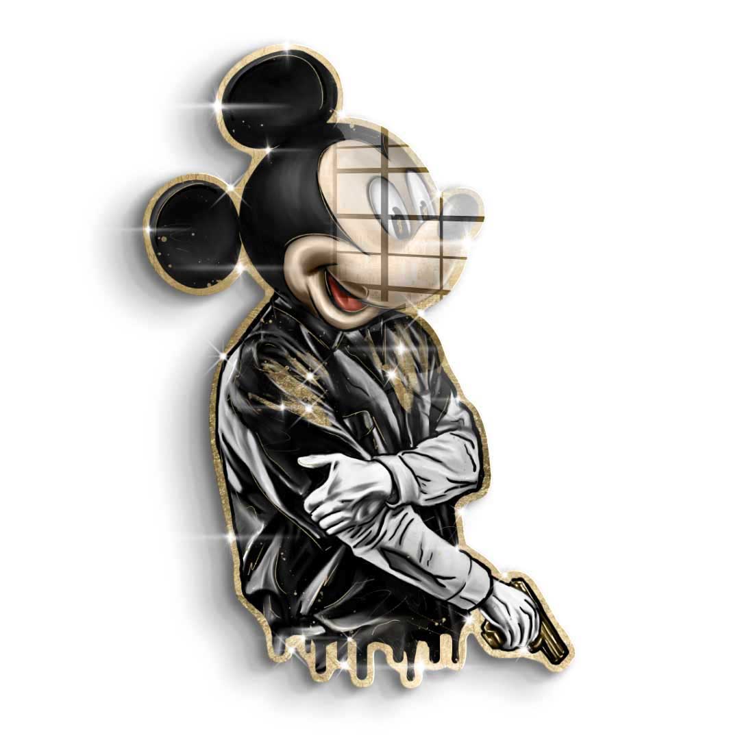 DOTCOMCANVAS 24K Feingold Bild Wandskulptur Gangster King - 24K Feingold