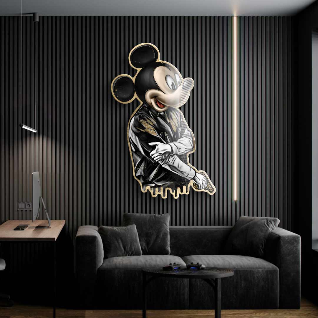 DOTCOMCANVAS 24K Feingold Bild Wandskulptur Gangster King - 24K Feingold