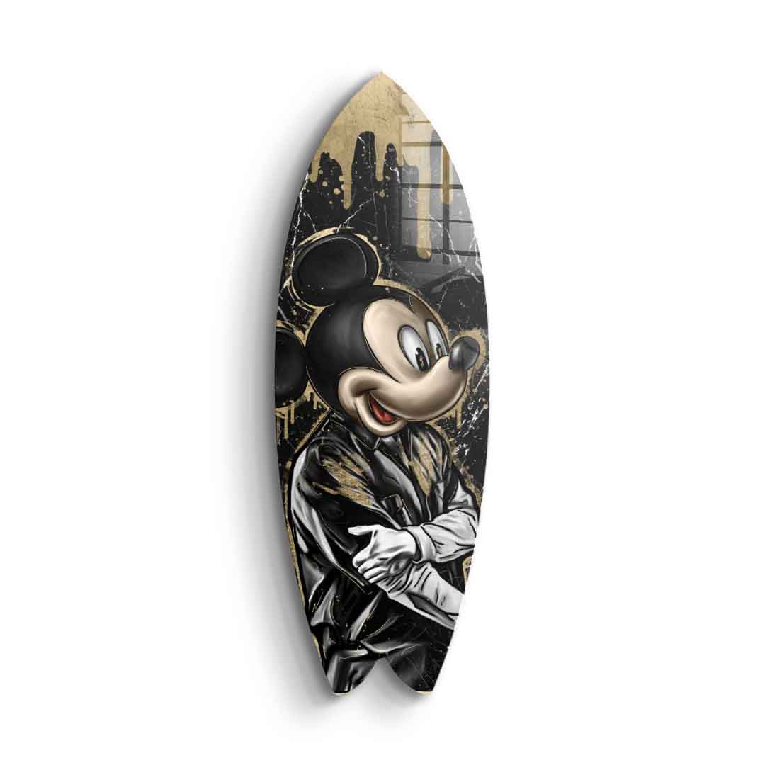 DOTCOMCANVAS 24K Feingold Bild Surfboard Gangster King - 24K Feingold