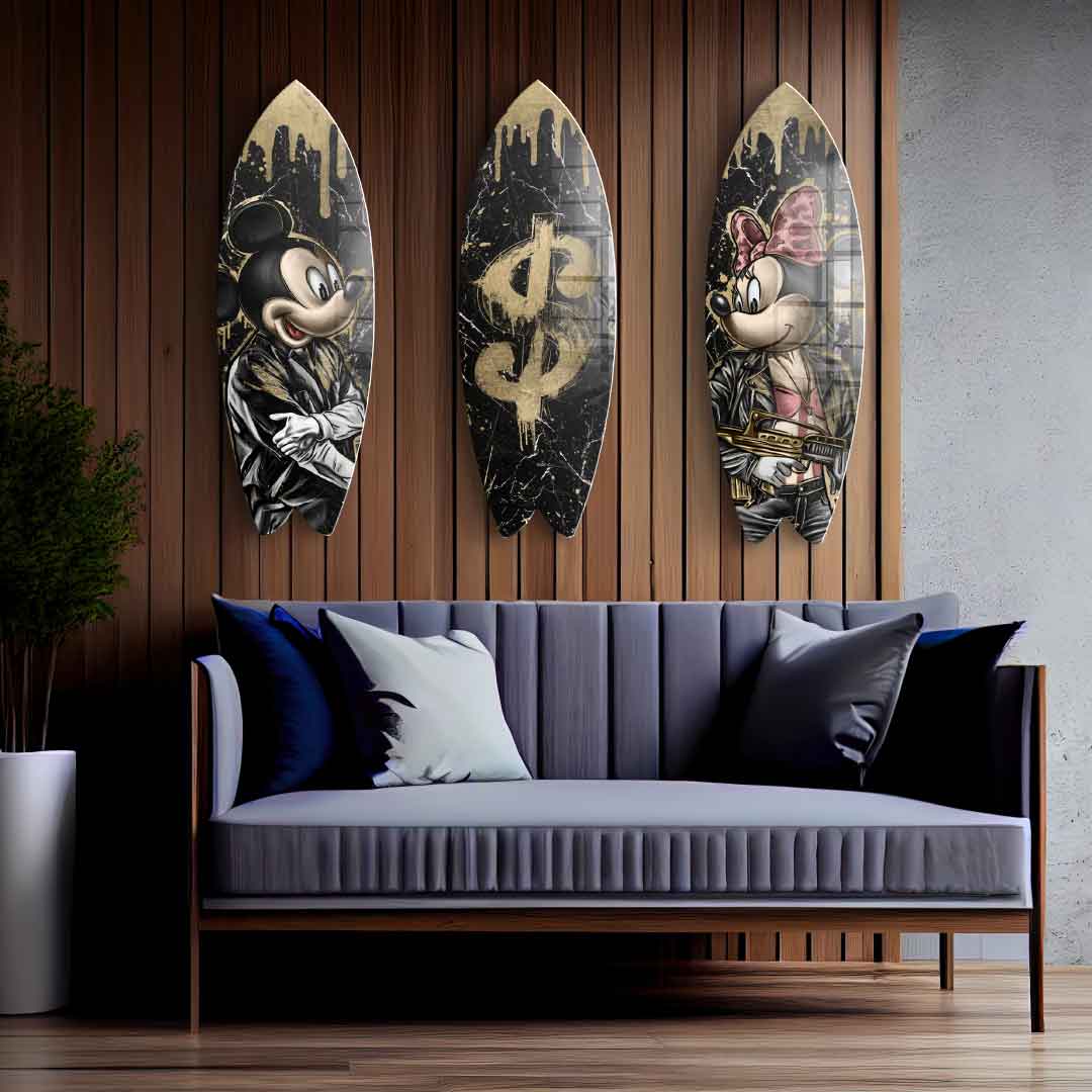 DOTCOMCANVAS 24K Feingold Bild Surfboard Gangster Card Bundle - 24K Feingold 3x