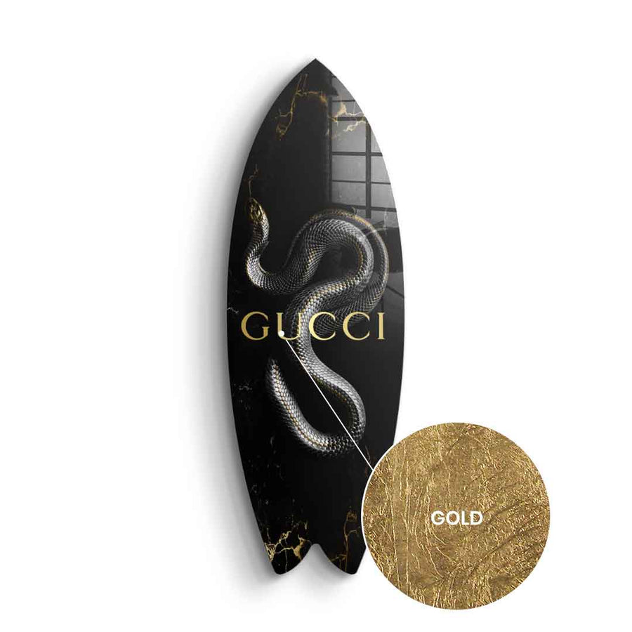 DOTCOMCANVAS 24K Feingold Bild Surfboard Luxury Snake - 24K Feingold