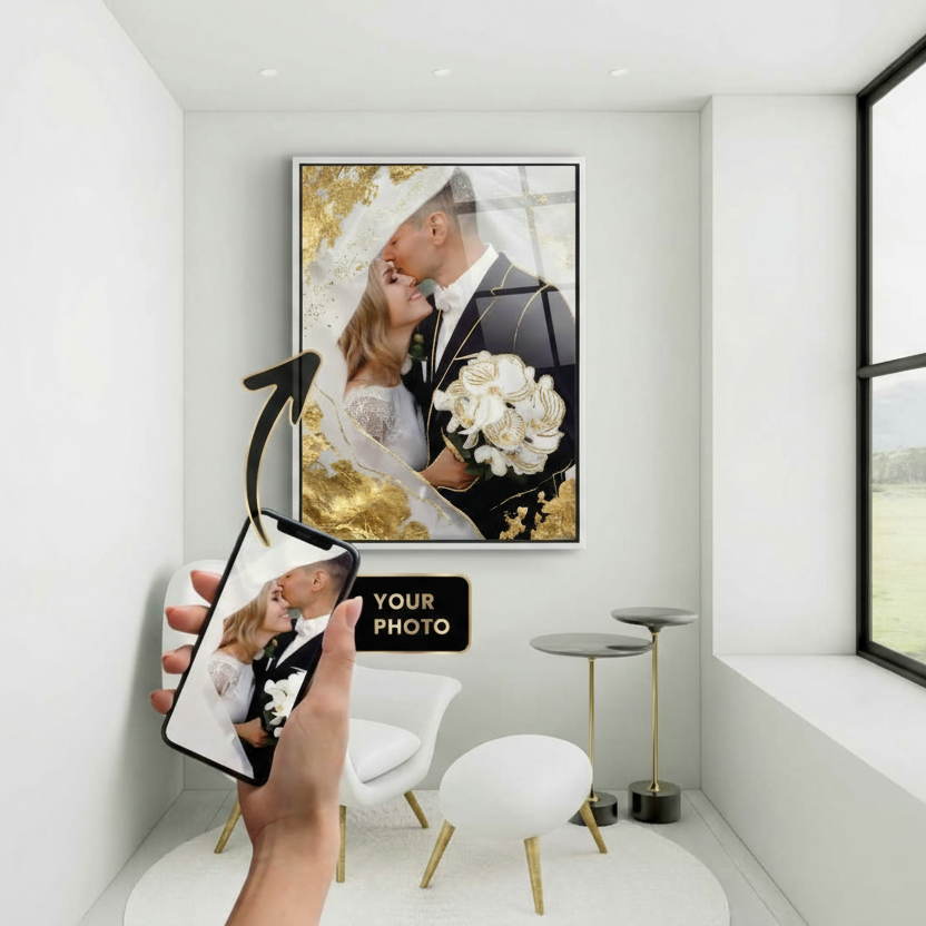 DOTCOMCANVAS 24K Feingold Bild Dein eigenes Foto - 24K Feingold