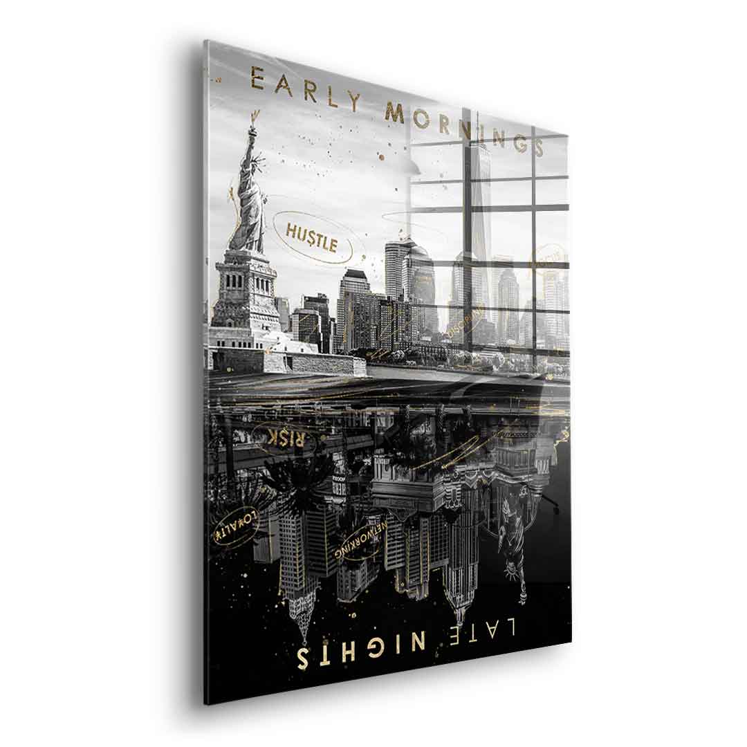 DOTCOMCANVAS 24K Feingold Bild Early Morning vs Late Night - 24K Feingold